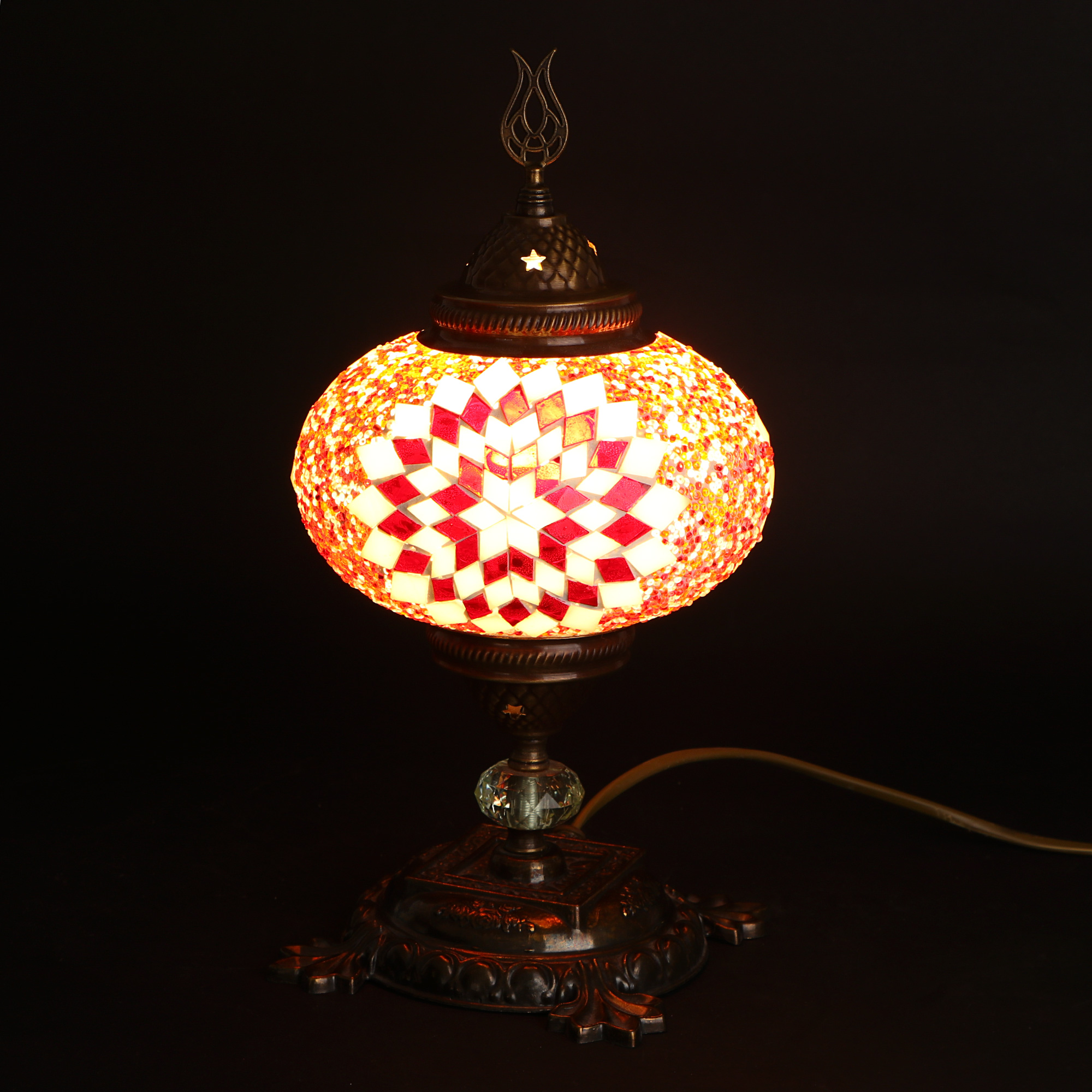 фото Лампа настольная exotic мозайка красная, 32х16 см