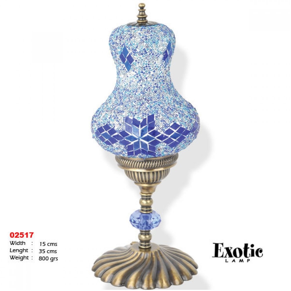 цена Лампа настольная Exotic мозайка 02517 синяя