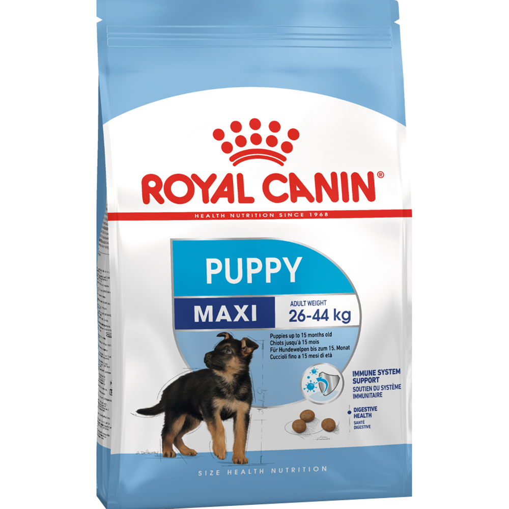 Корм для щенков Royal Canin Maxi Puppy до 15 месяцев 15 кг комплекс для щенков global vet puppy 140таб