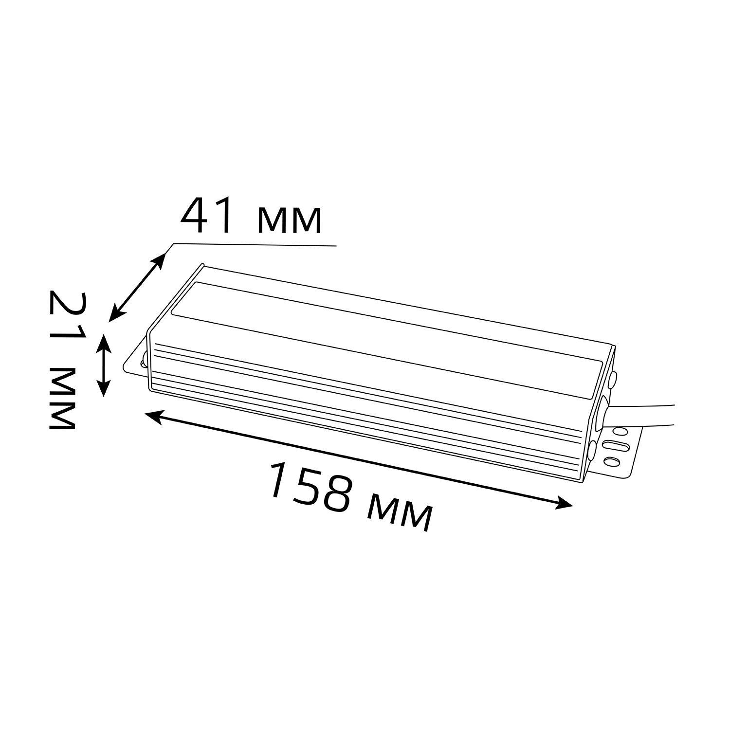 Блок питания для светодиодной ленты пылевлагозащищенный 60W 12V IP66 1/20 Вид№5