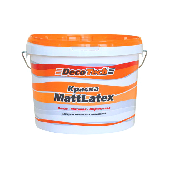 Краска Decotech Mattlatex влагостойкая 10 9 л