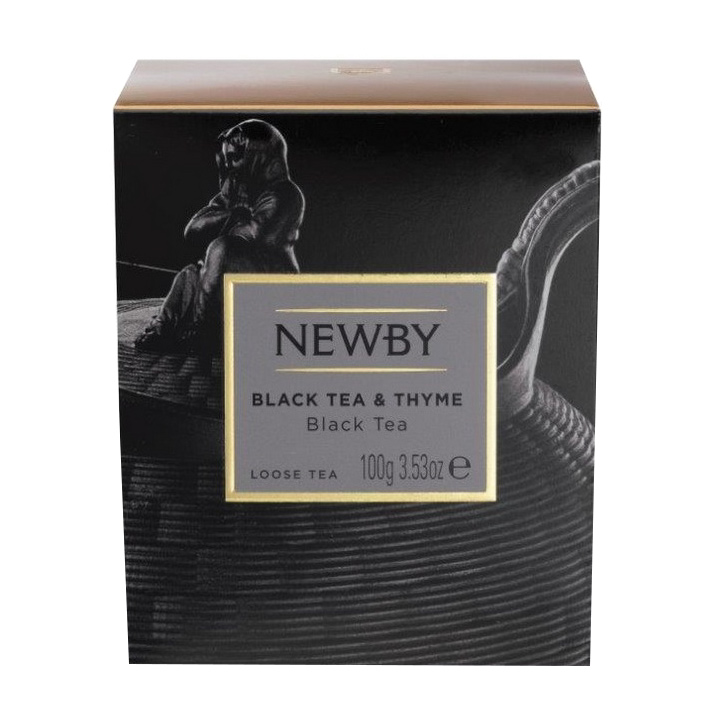 цена Чай черный Newby с чабрецом листовой 100 г