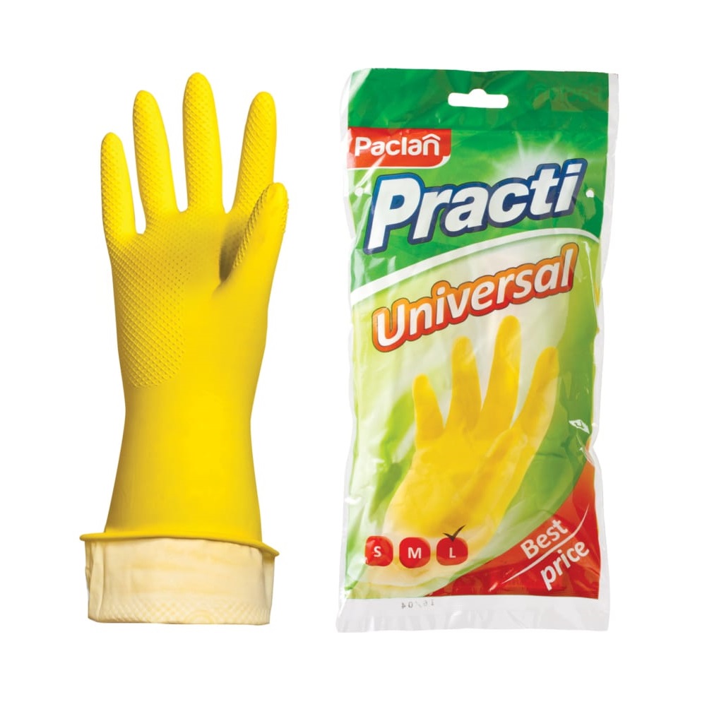 Перчатки хозяйственные резиновые Paclan (407130) резиновые хозяйственные перчатки факел