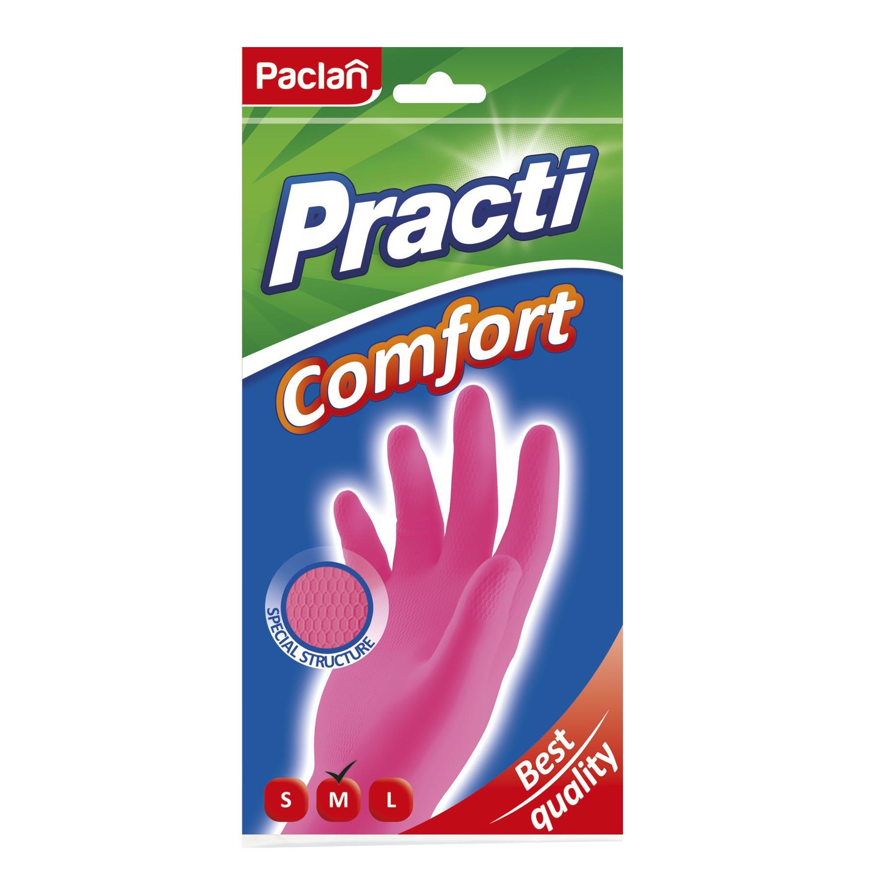 Перчатки хозяйственные резиновые Paclan (407140) резиновые перчатки paclan