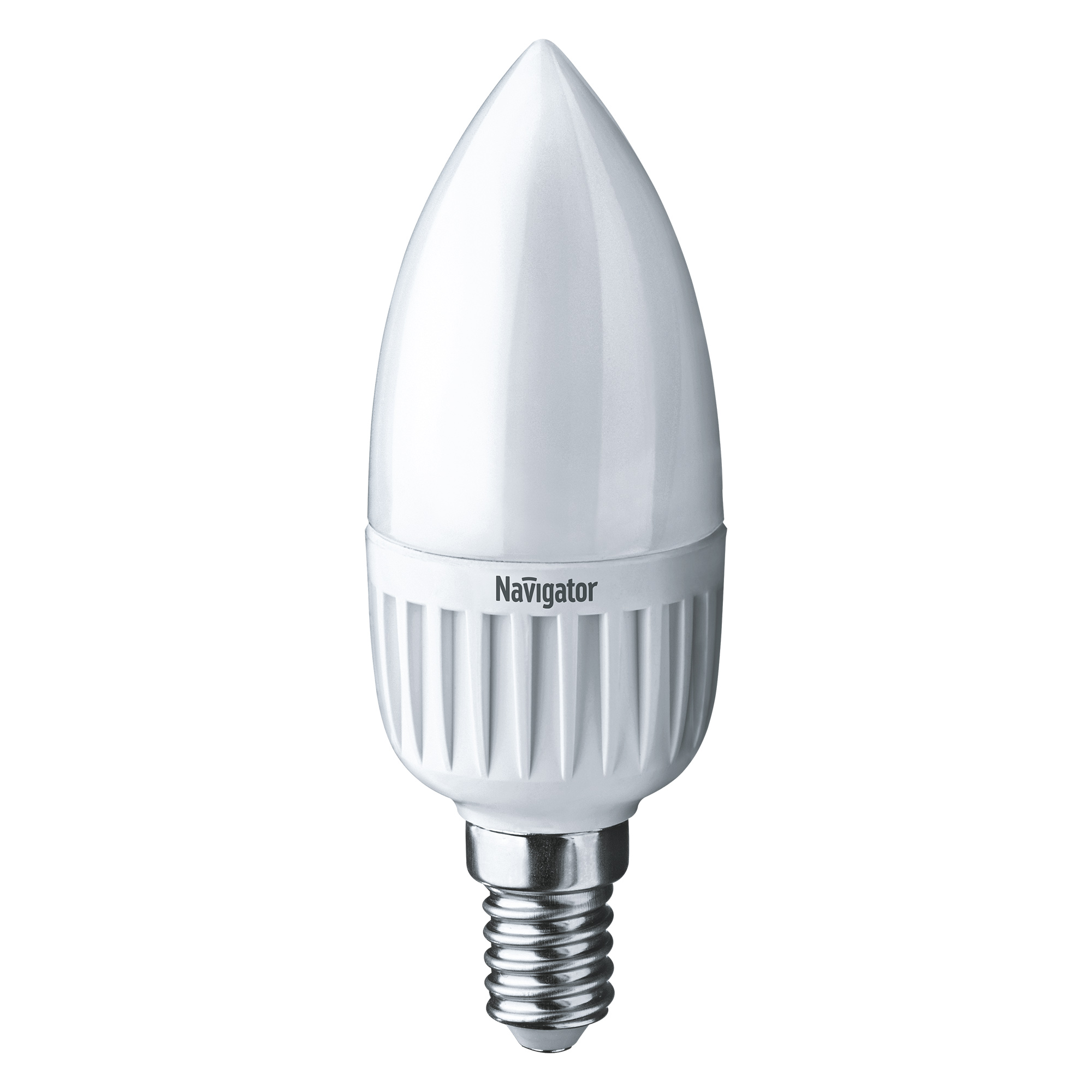Лампа светодиодная Navigator свеча матовая 7Вт цоколь E14 (холодный свет) лампа люминесцентная navigator t4 30вт цоколь g5 холодный свет