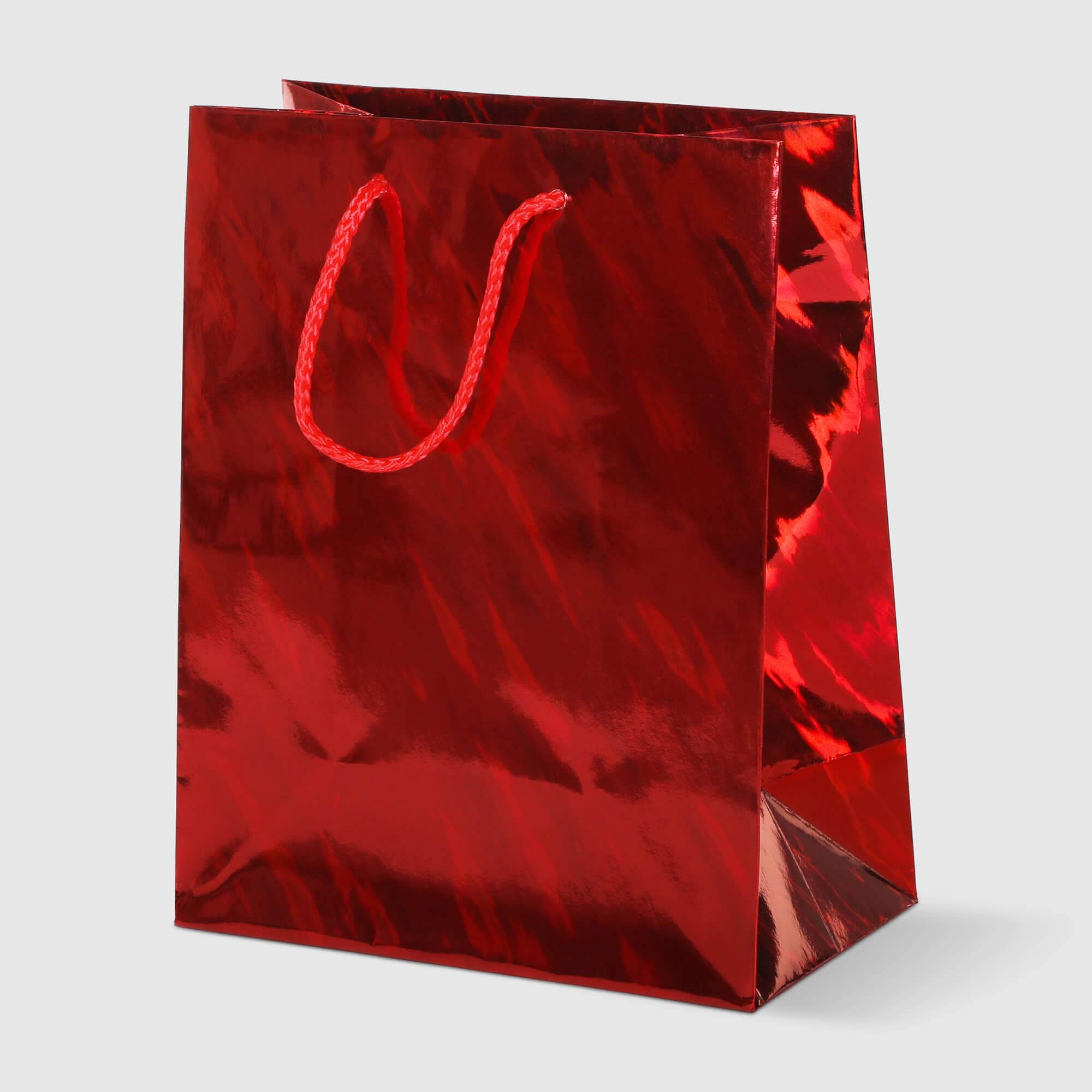 Пакет подарочный Мегамаг голографический MG 18х22,7х10 см, цвет красный - фото 1