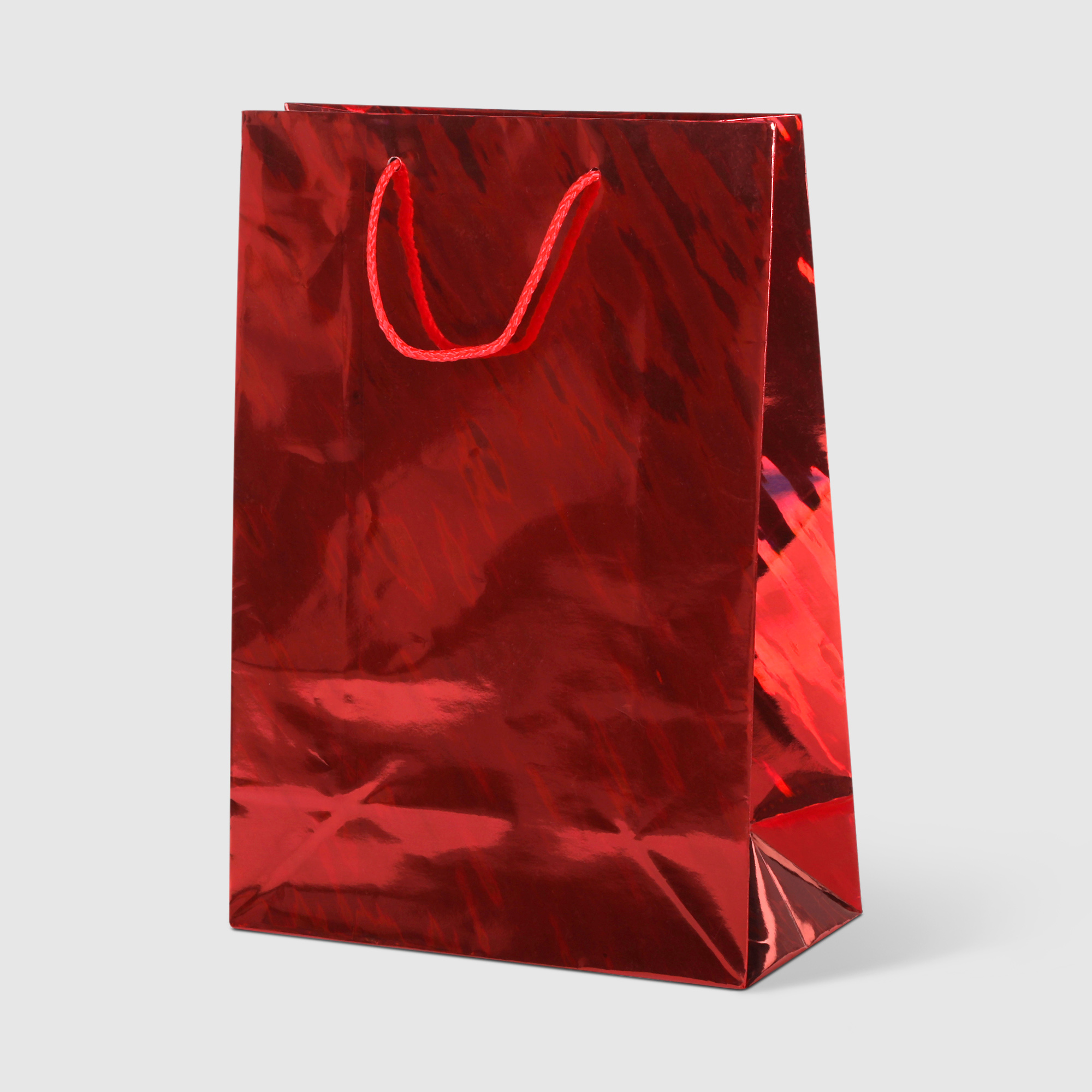 Пакет подарочный Мегамаг голографический MLG 22х31х10 см, цвет красный - фото 1
