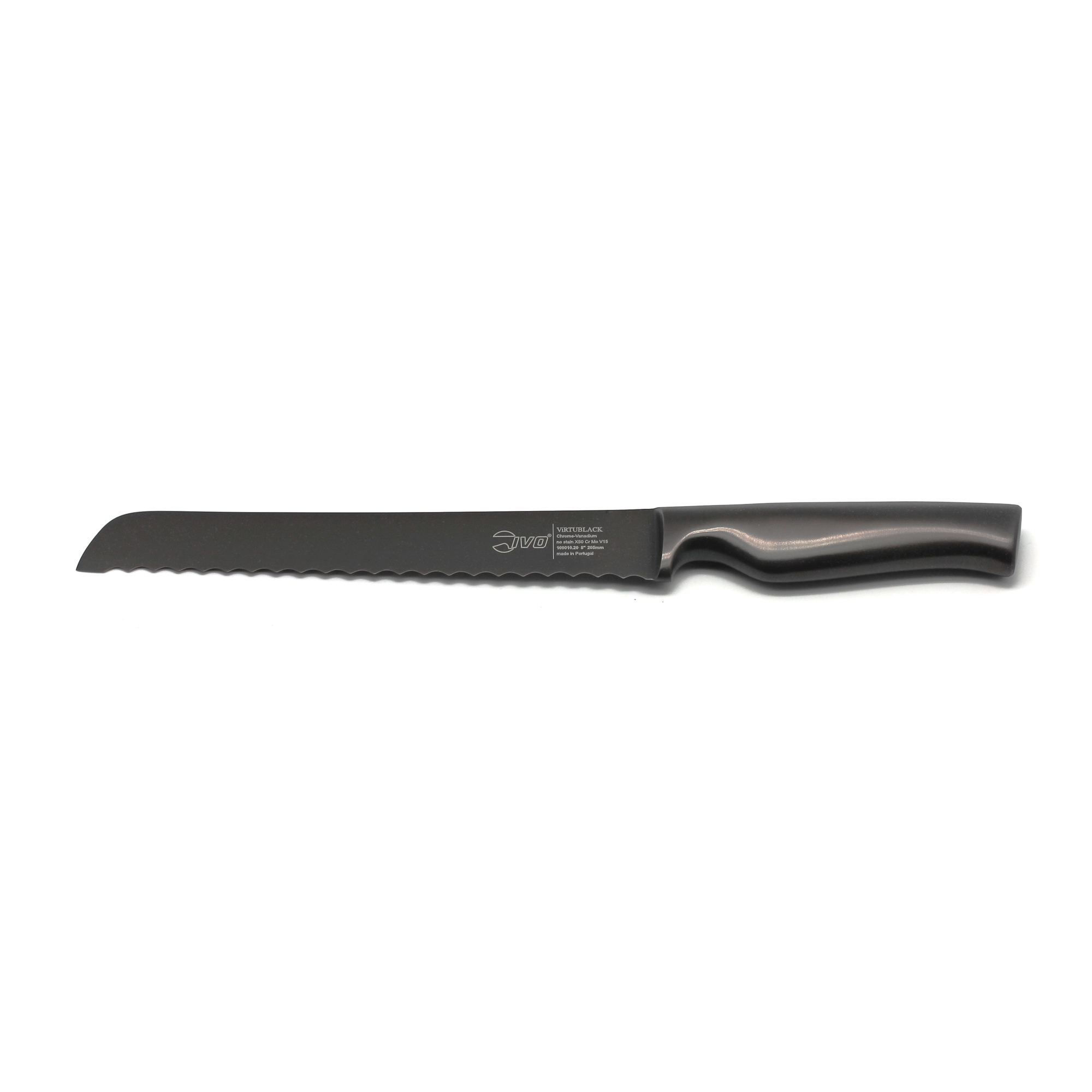 Нож для хлеба 20см virtu black IVO набор ножей 6 предметов ivo virtu black 109244