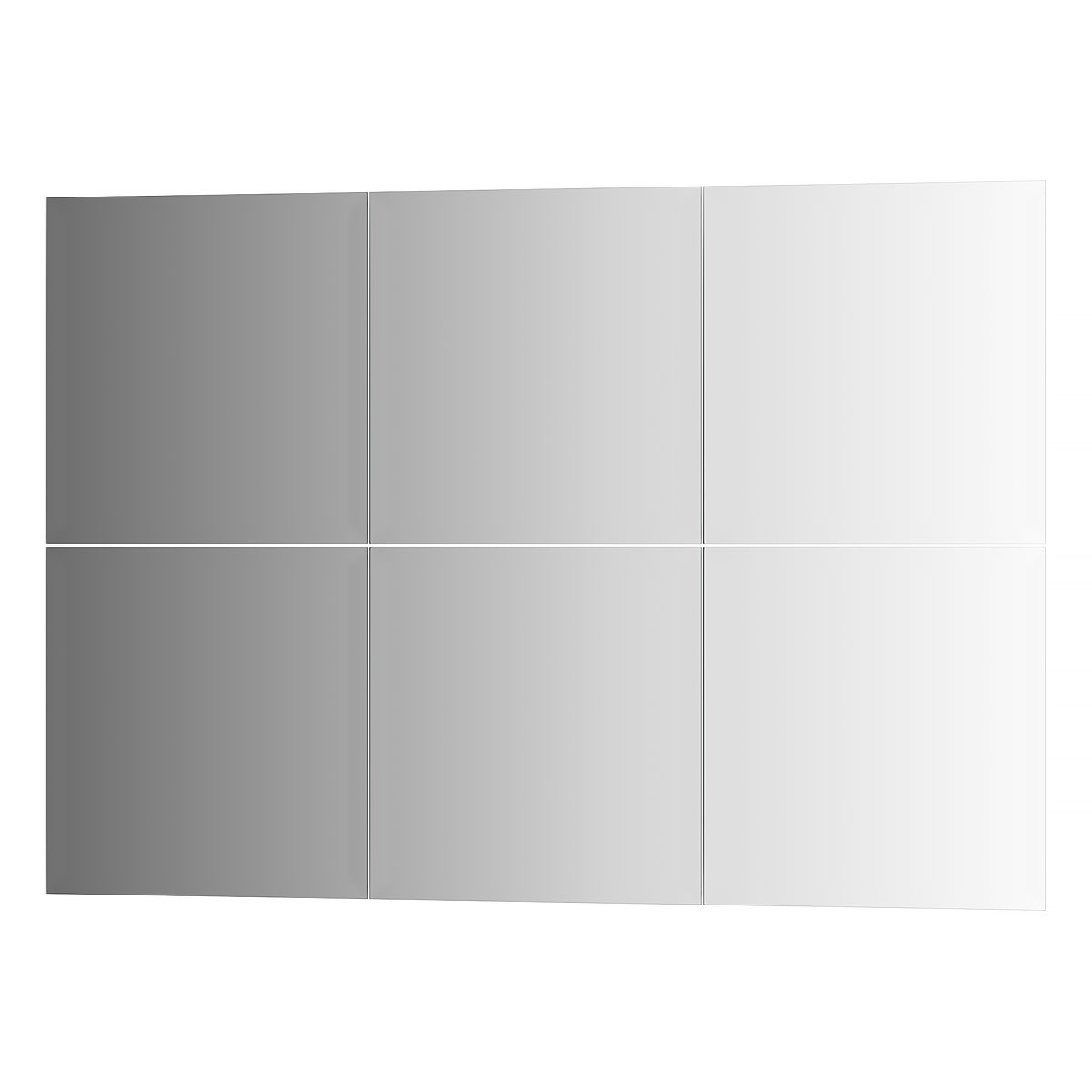 Зеркальная плитка Evoform с фацетом 15 mm - комплект 6 шт квадрат 25х25 см; серебро