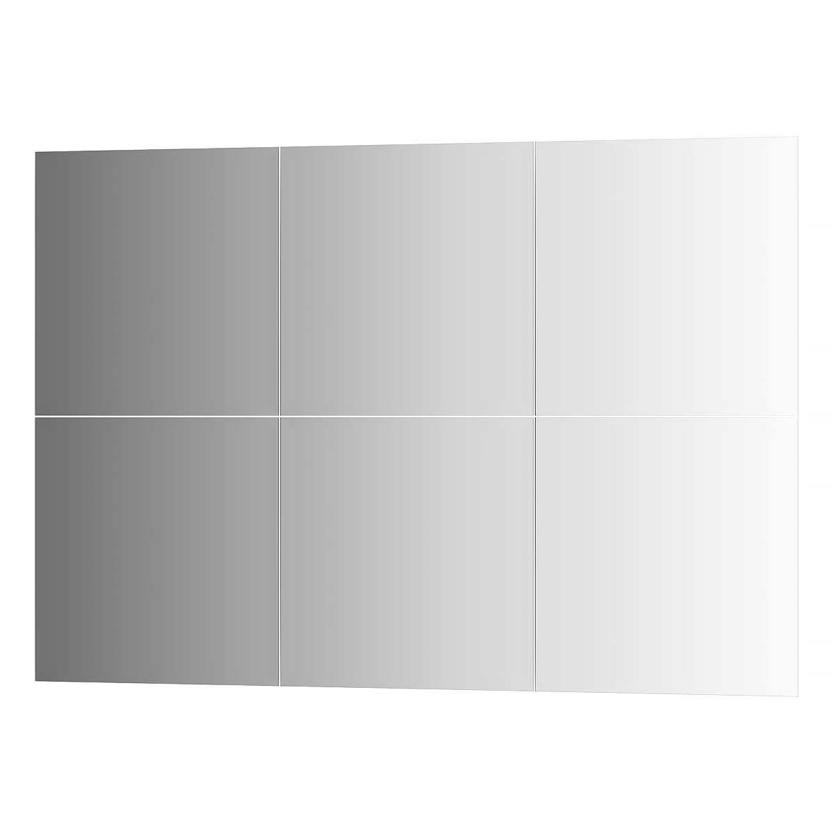 Зеркальная плитка Evoform с фацетом 15 mm - комплект 6 шт квадрат 30х30 см; серебро
