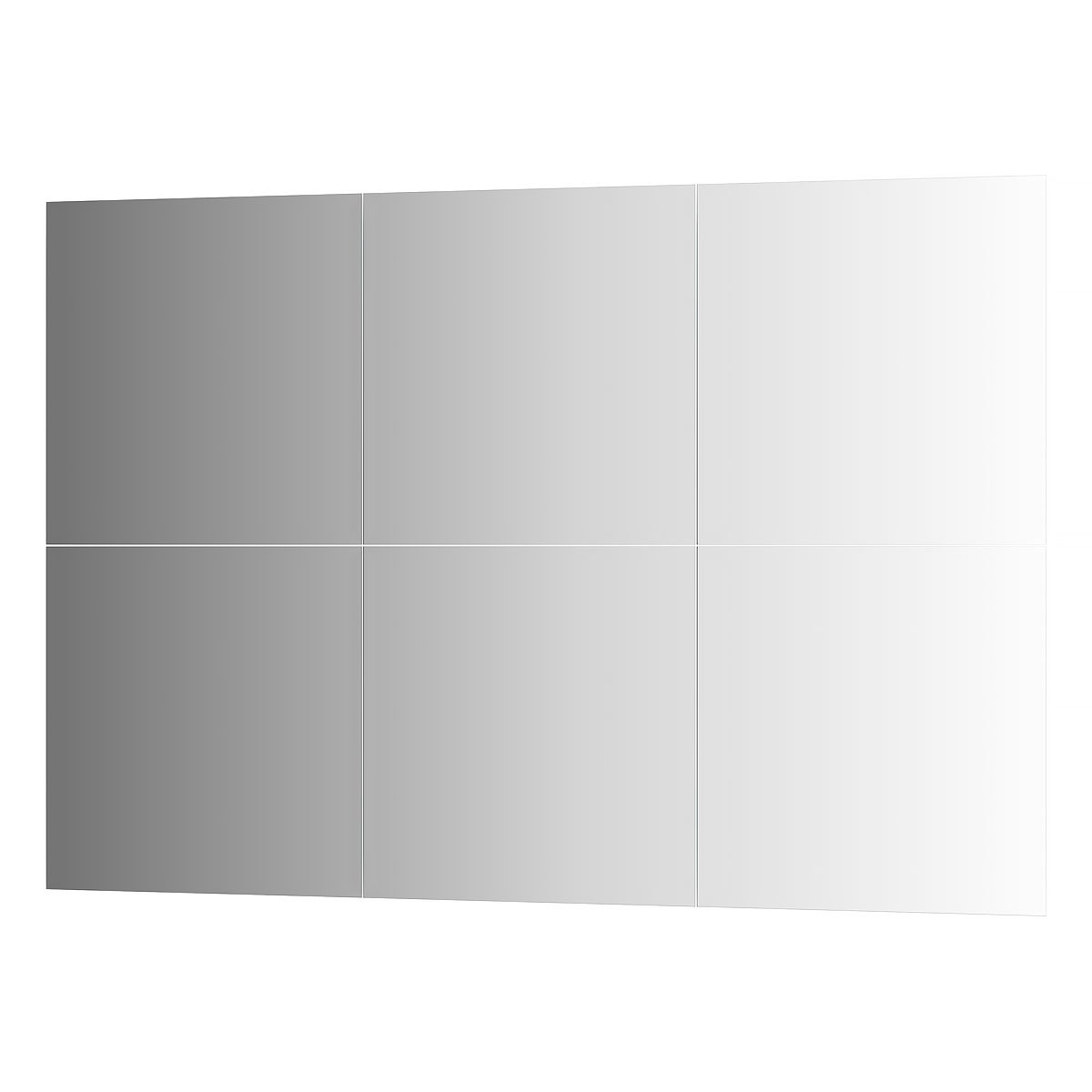 Зеркальная плитка Evoform с фацетом 15 mm - комплект 6 шт квадрат 40х40 см; серебро