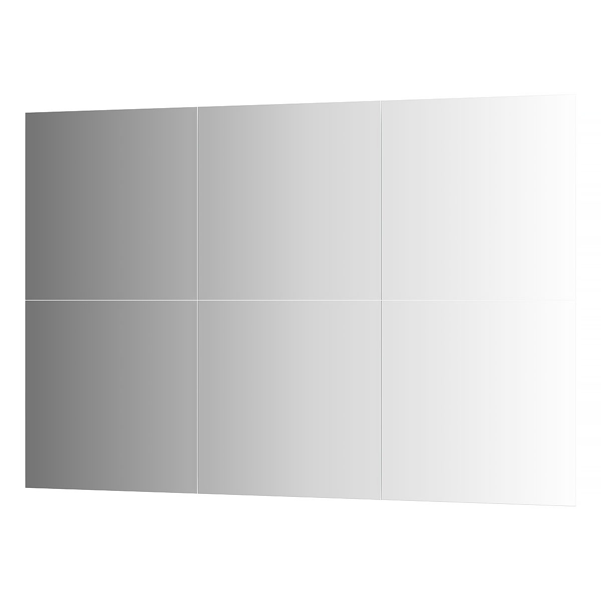 Зеркальная плитка Evoform с фацетом 15 mm - комплект 6 шт квадрат 50х50 см; серебро