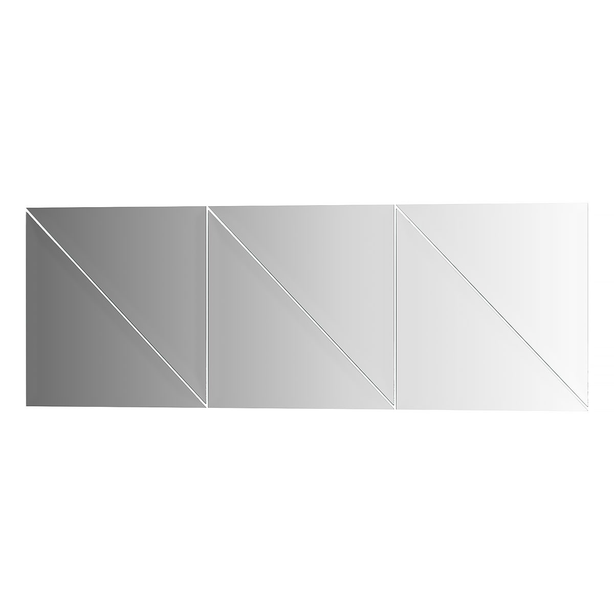 Зеркальная плитка Evoform с фацетом 15 mm - комплект 6 шт треугольник 25х25 см; серебро