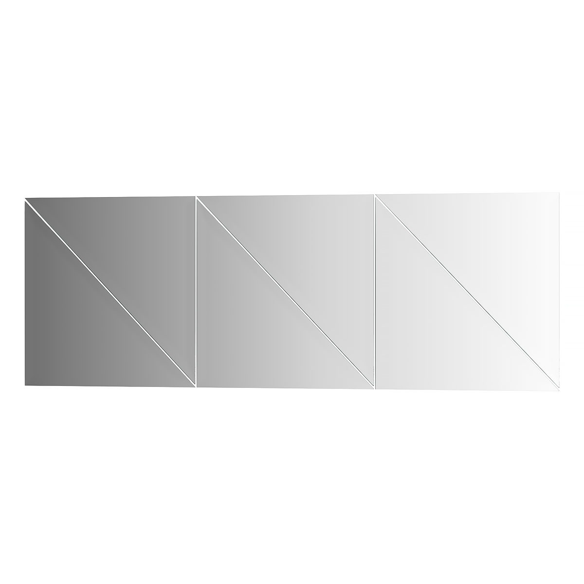 фото Зеркальная плитка evoform с фацетом 15 mm - комплект 6 шт треугольник 30х30 см; серебро