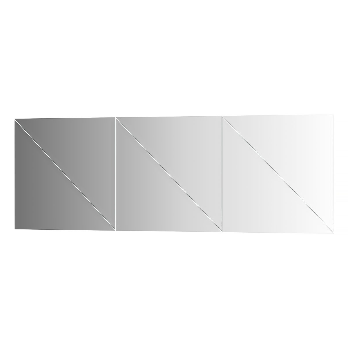Зеркальная плитка Evoform с фацетом 15 mm - комплект 6 шт треугольник 40х40 см; серебро