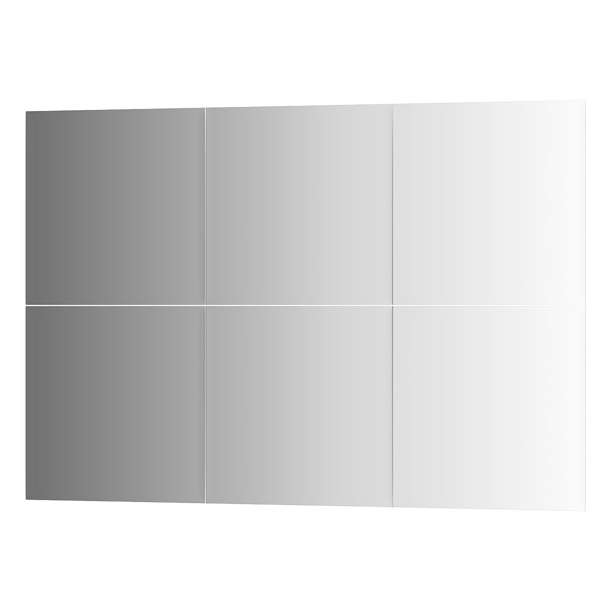 фото Зеркальная плитка evoform с фацетом 10 mm - комплект 6 шт квадрат 30х30 см; серебро