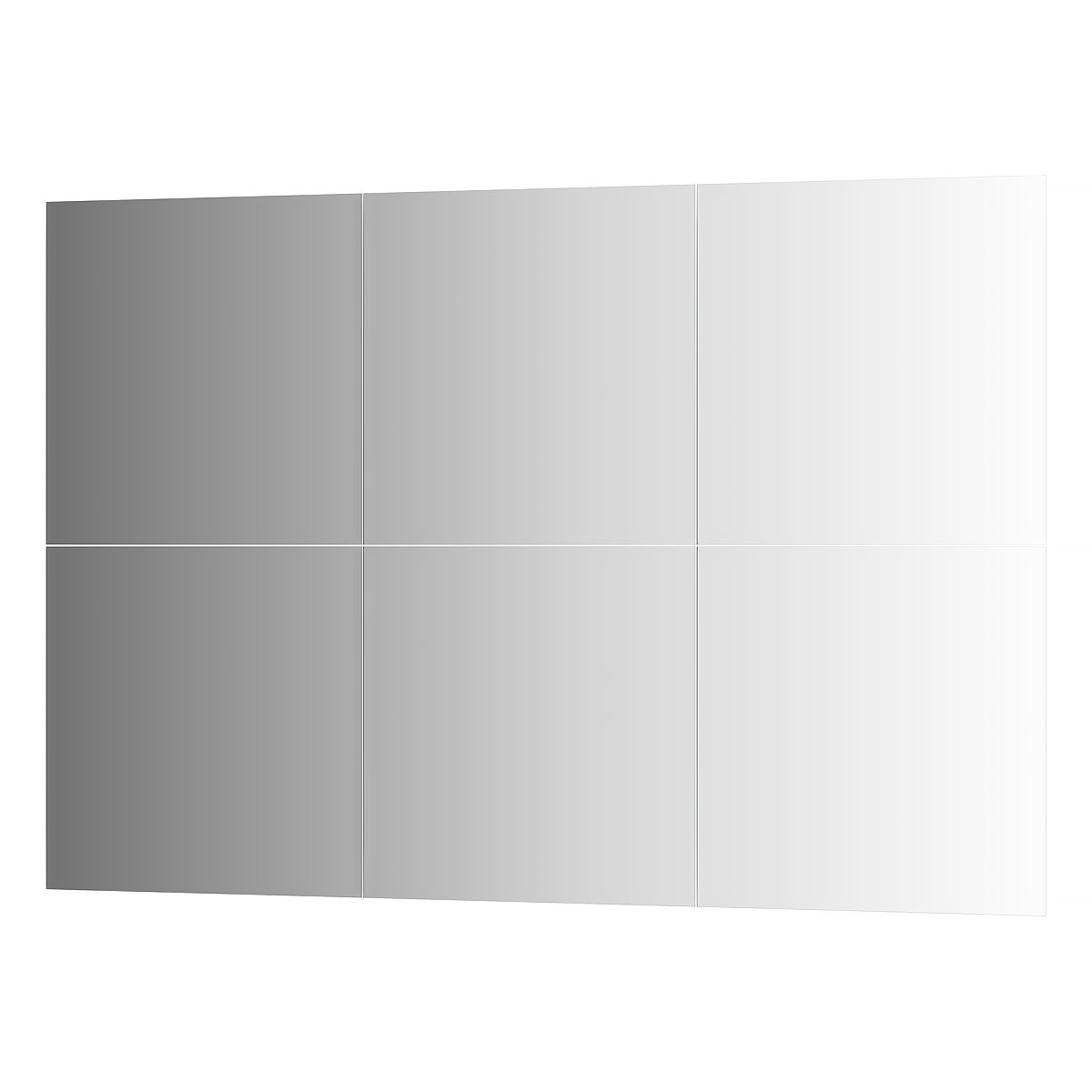 Зеркальная плитка Evoform с фацетом 10 mm - комплект 6 шт квадрат 40х40 см; серебро