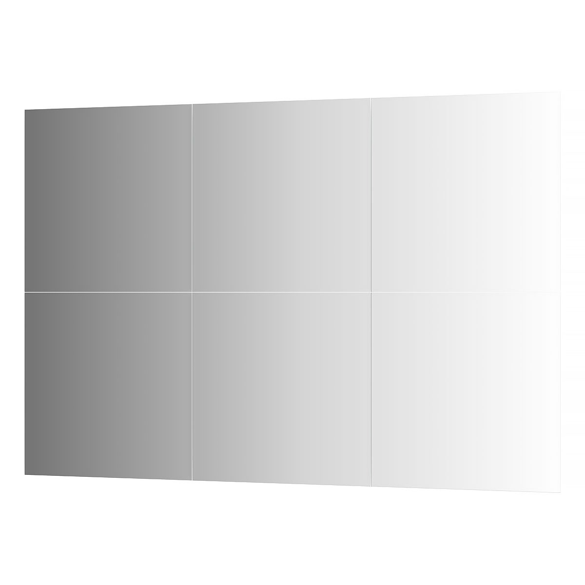 Зеркальная плитка Evoform с фацетом 10 mm - комплект 6 шт квадрат 50х50 см; серебро