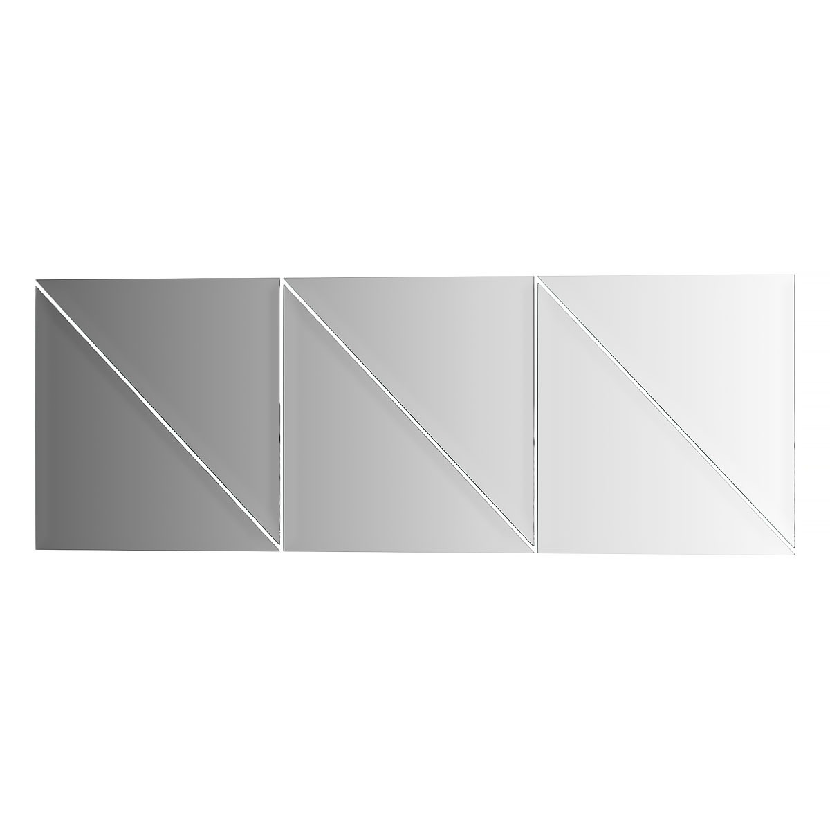 фото Зеркальная плитка evoform с фацетом 10 mm - комплект 6 шт треугольник 20х20 см; серебро