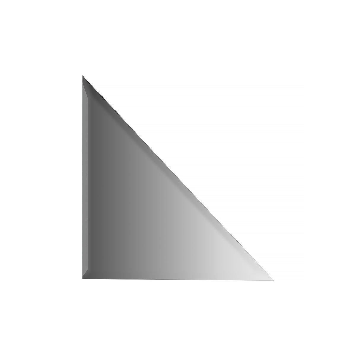 фото Зеркальная плитка evoform с фацетом 10 mm треугольник 25х25 см; серебро