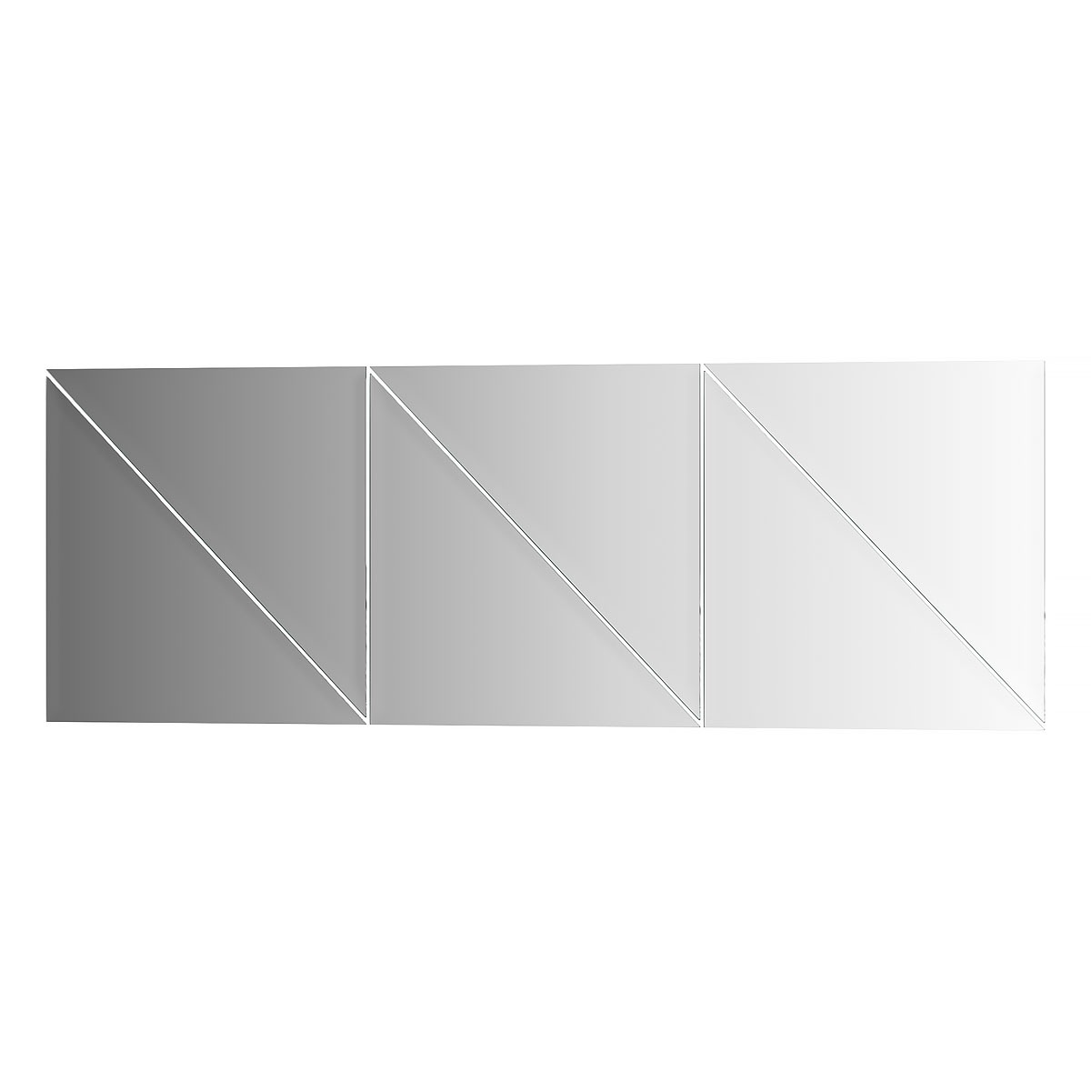 фото Зеркальная плитка evoform с фацетом 10 mm - комплект 6 шт треугольник 25х25 см; серебро
