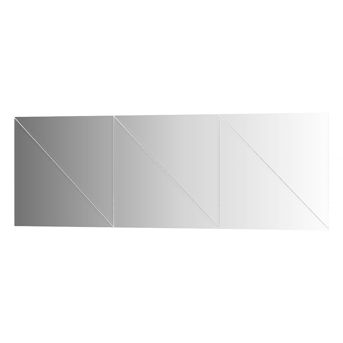 Зеркальная плитка Evoform с фацетом 10 mm - комплект 6 шт треугольник 40х40 см; серебро