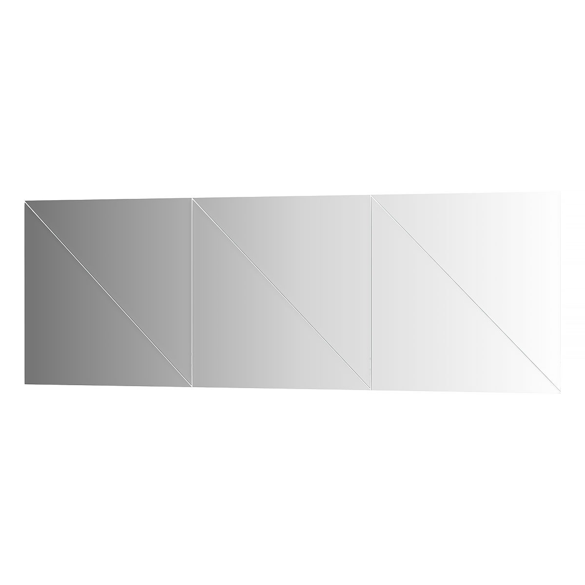 фото Зеркальная плитка evoform с фацетом 10 mm - комплект 6 шт треугольник 50х50 см; серебро