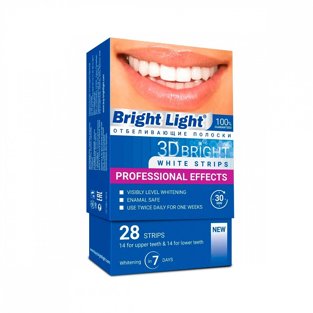 Полоски для отбеливания зубов Bright light дневные 28 шт white glo полоски отбеливающие bright nights 6