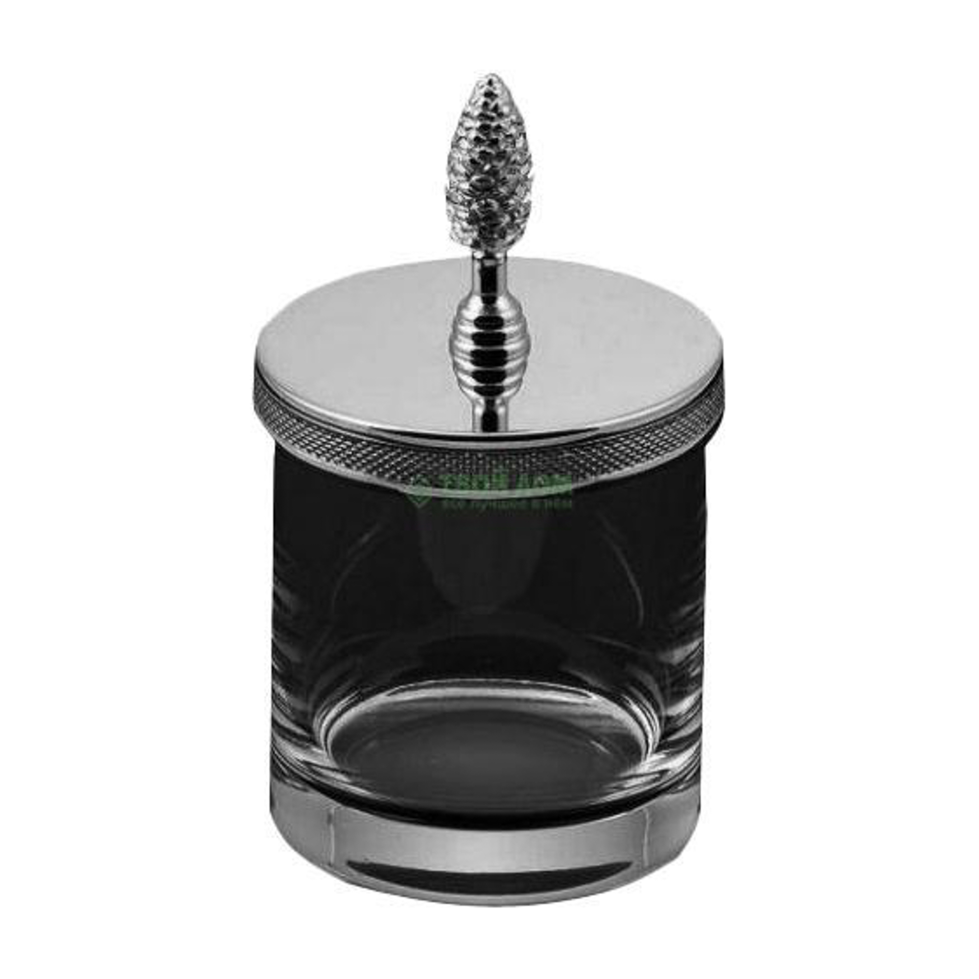 

Косметическая емкость Cristal et bronze Ciselé Баночка с шишкой мат.цинк (31522Q), Серебряный