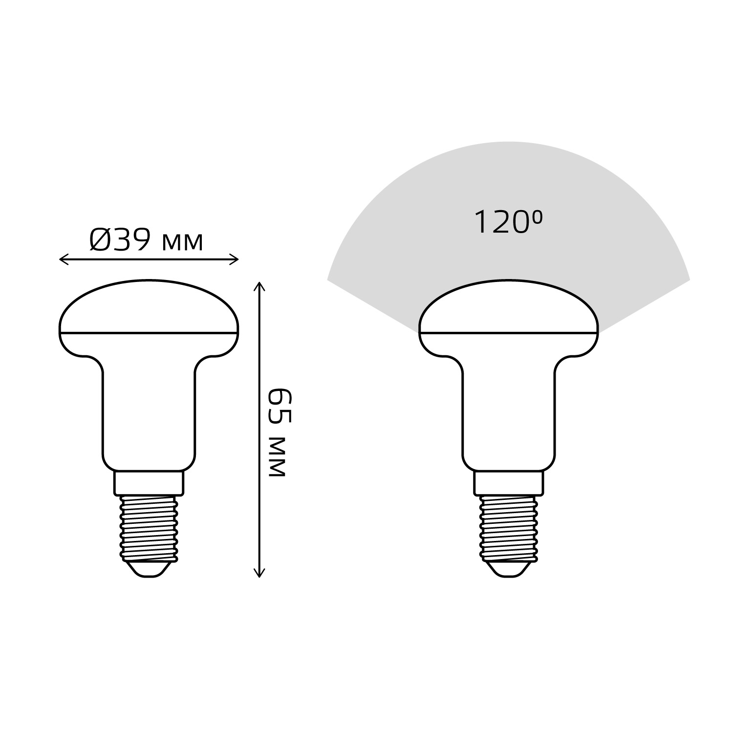 фото Лампа gauss led r39 e14 4w 350lm 2700k 1/10/50