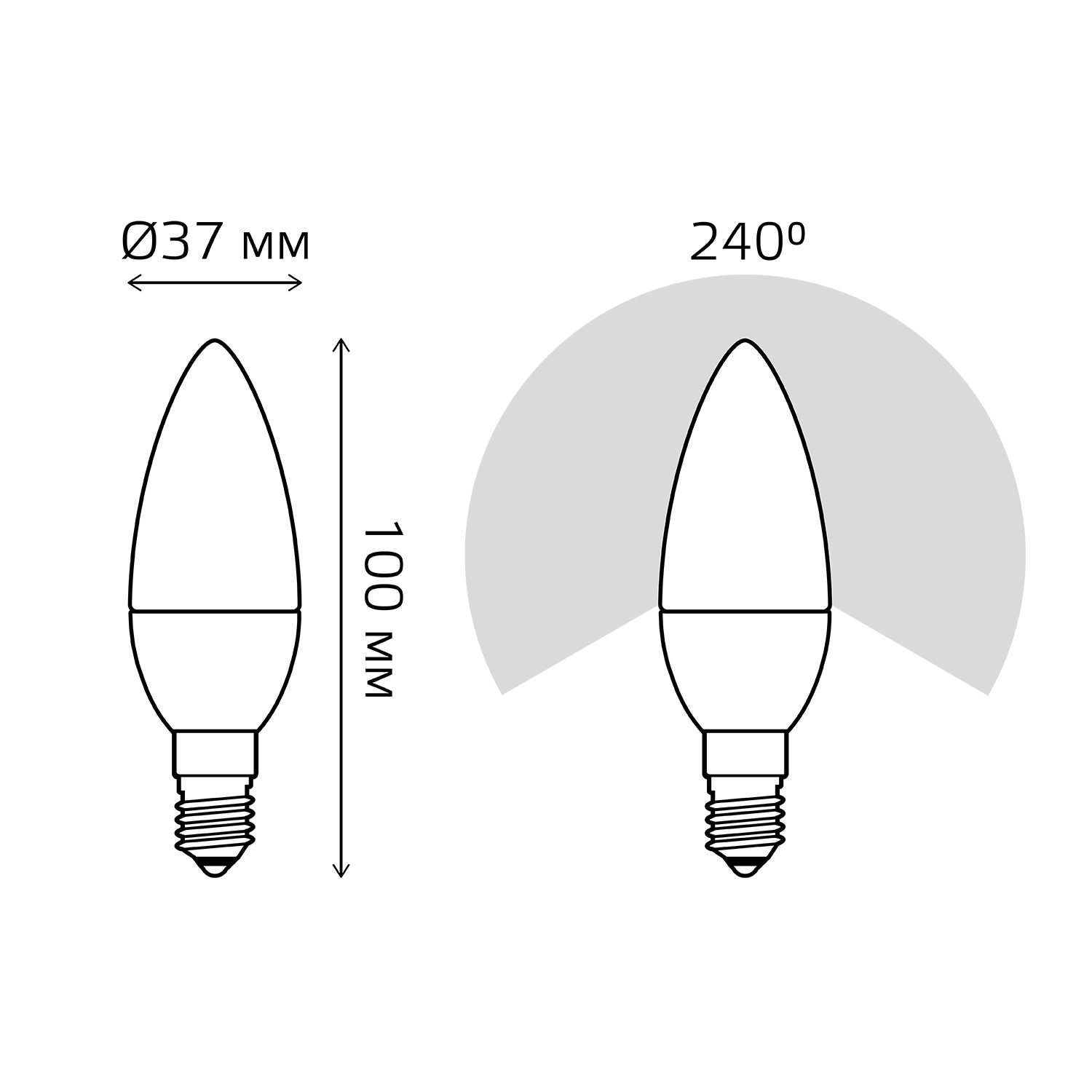 фото Лампа gauss led candle e14 6.5w 4100к