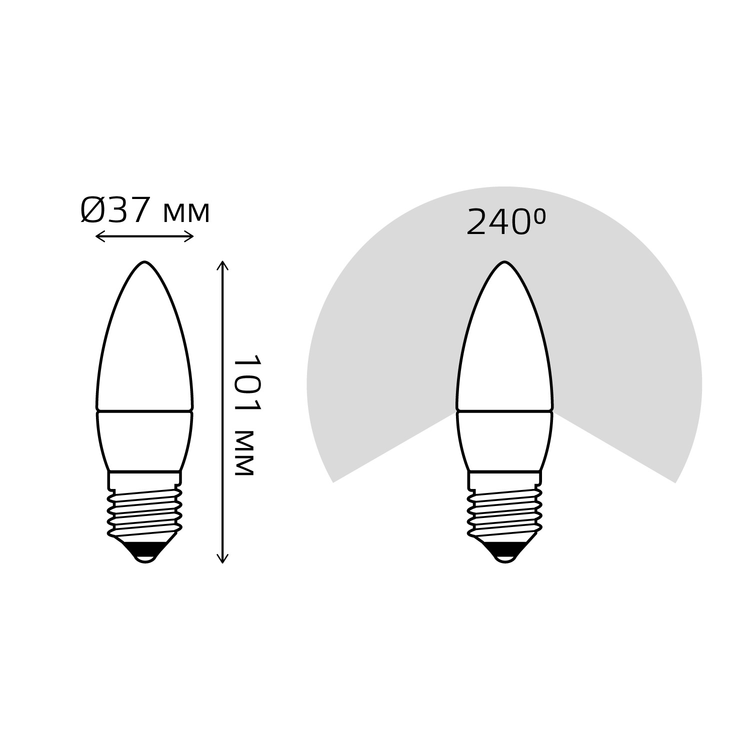 фото Лампа gauss led candle e27 6.5w 2700к