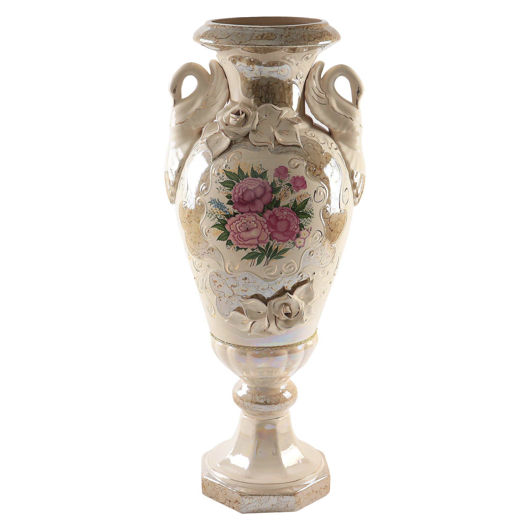 Ваза керамическая лебеди Porc-сeramic ваза напольная glasar 38х38х62 см