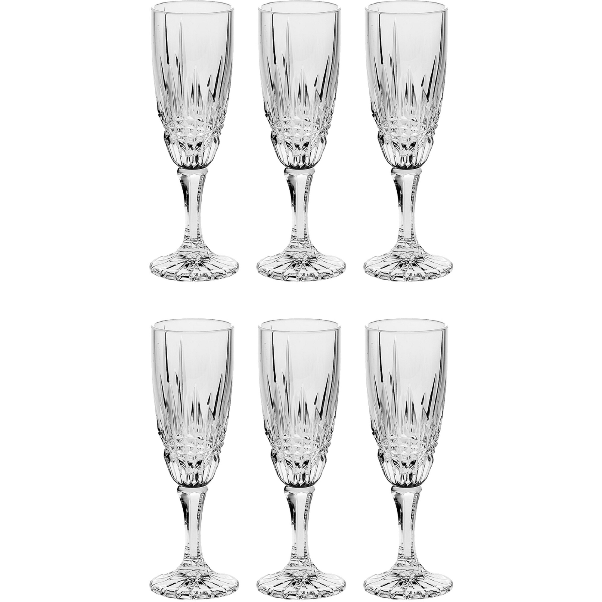 Набор фужеров для шампанского Crystal bohemia as 180мл 6шт (990/12420/0/24355/180-609) большая полка для фужеров lemax