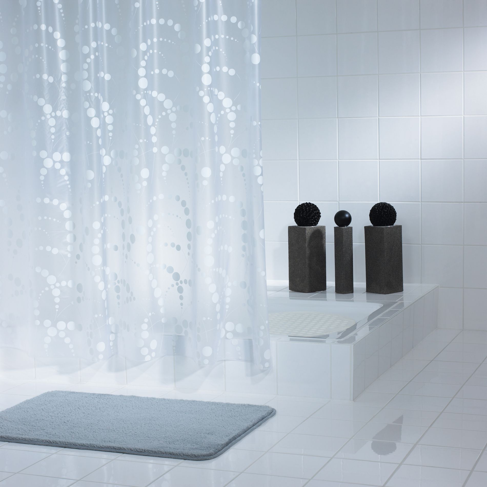 Штора для ванных комнат Dots белый 180*200 Ridder штора для ванных комнат ridder sandra фиолетовый 403060