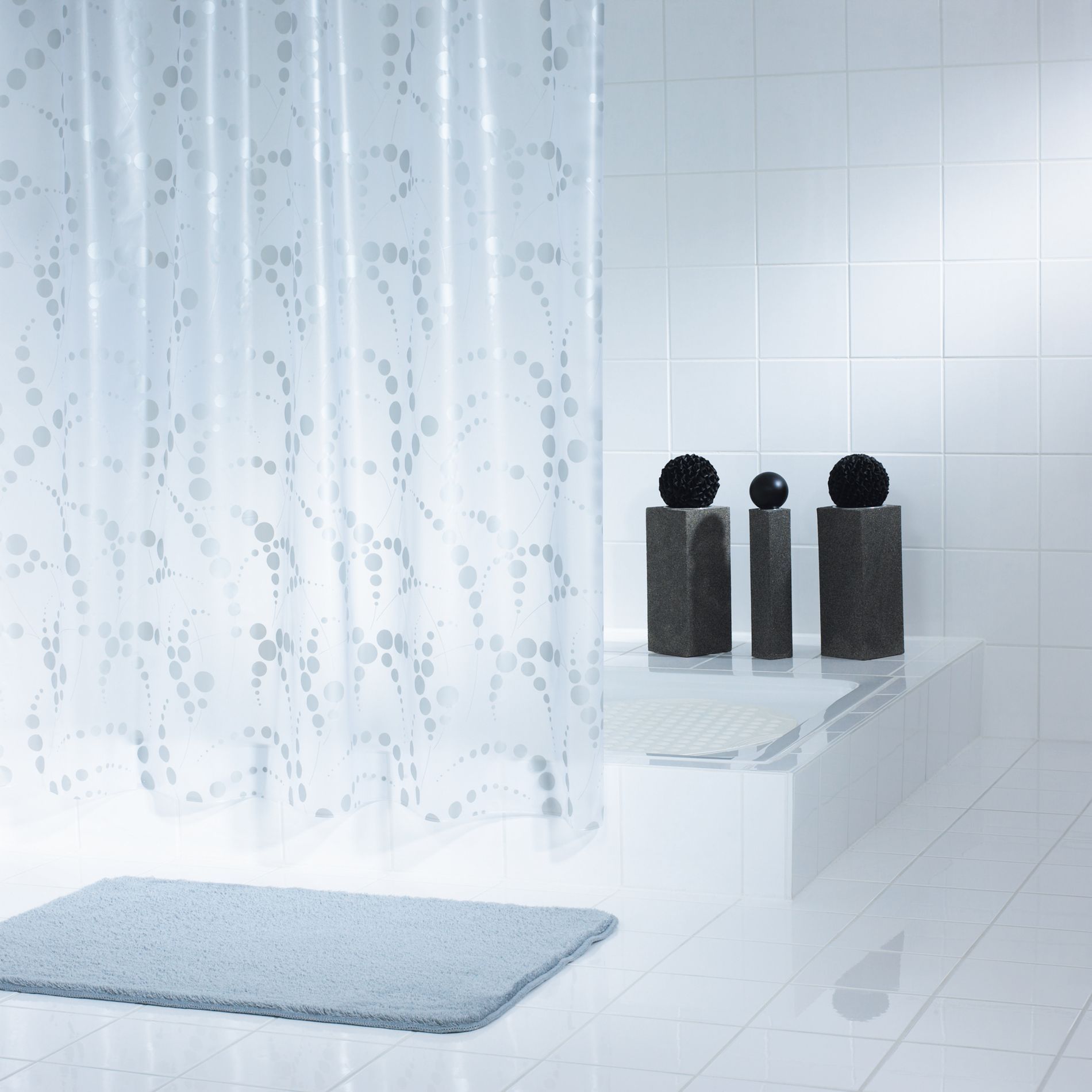 Штора для ванных комнат Dots серый/серебряный 180*200 Ridder штора для ванных комнат ridder sandra фиолетовый 403060