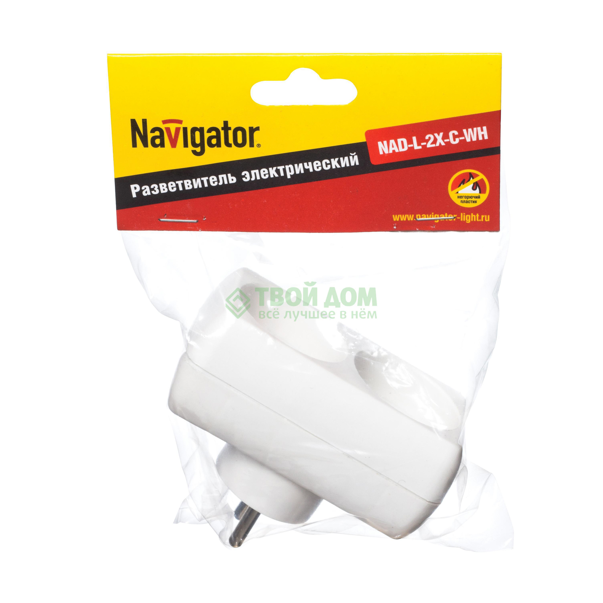 Разветвитель Navigator 94 671 NAD-L-2X-C-WH 2, цвет белый - фото 1
