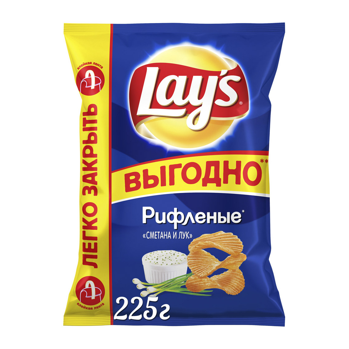 Чипсы картофельные Lays Сметана и лук 225 г чипсы картофельныеpro чипсы сметана и лук 150 г