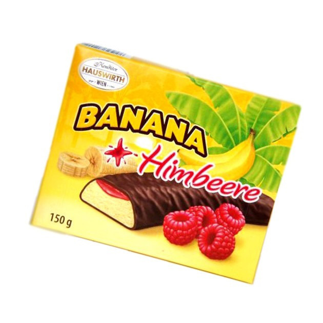 Банановое суфле Hauswirth с малиновым джемом в темном шоколаде 150 г
