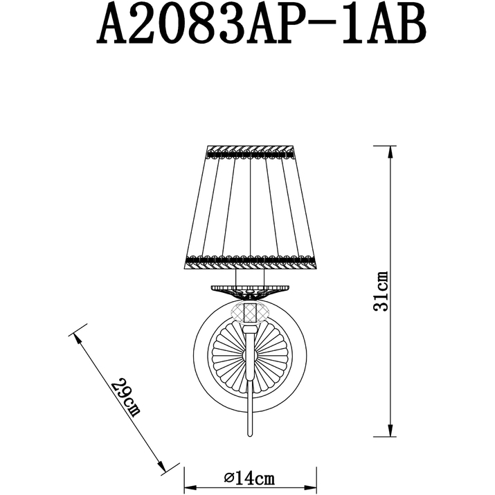 Светильник настенный ARTELamp A2083AP-1AB Вид№5