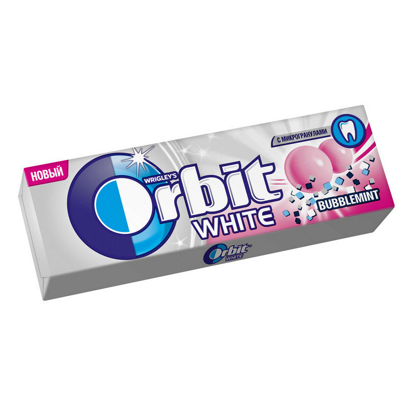 Жевательная резинка Orbit White Bubblemint, без сахара, 13,6 г жевательная резинка orbit white bubblemint 68 г