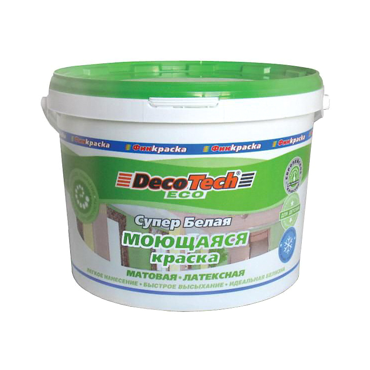 Краска Decotech Eco моющаяся 14 кг краска decotech eco фасадная 14 кг