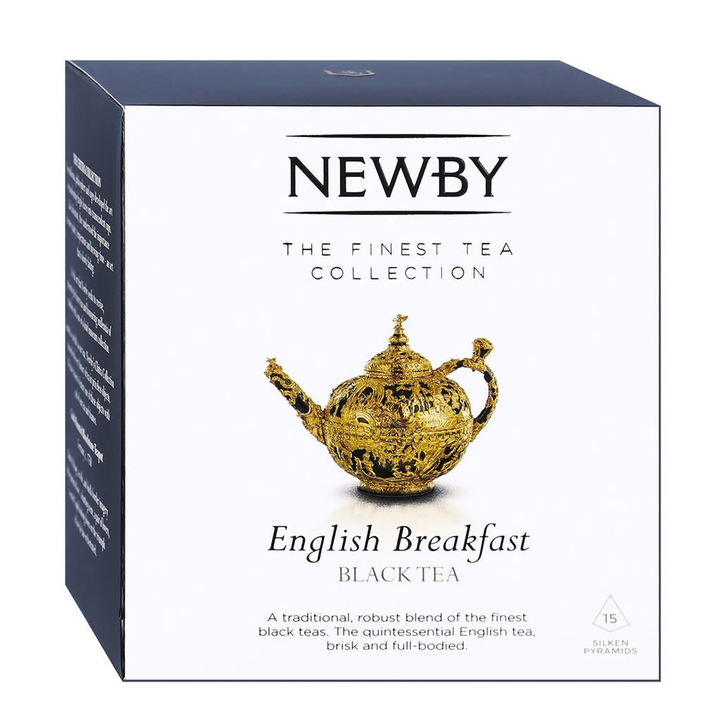 Чай черный Newby English Breakfast в пирамидках 15 пакетиков чайный напиток newby имбирь с лимоном в пирамидках 15 пакетиков