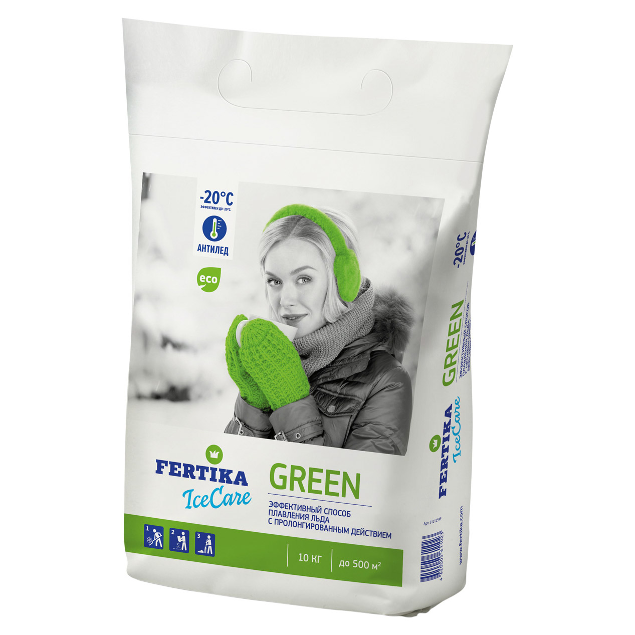 Реагент Фертика Icecare Green до -20C, 10кг реагент фертика icecare green до 20c 10кг