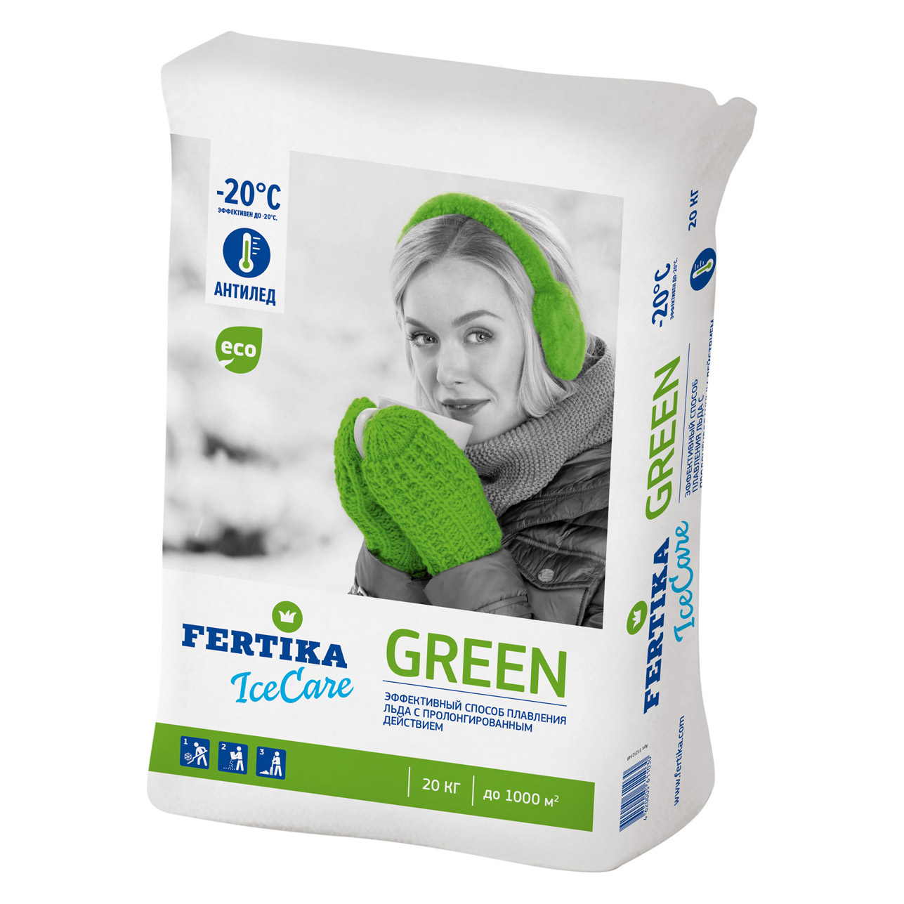 Реагент Фертика Icecare Green до -20C, 20кг