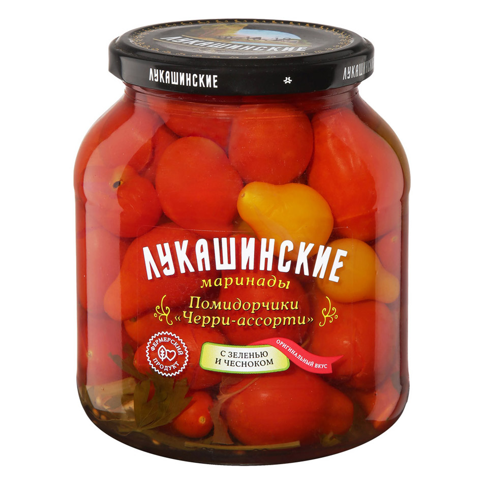 Помидоры Лукашинские Черри-ассорти 670 г томаты черри скатерть самобранка маринованные медовые 580 мл