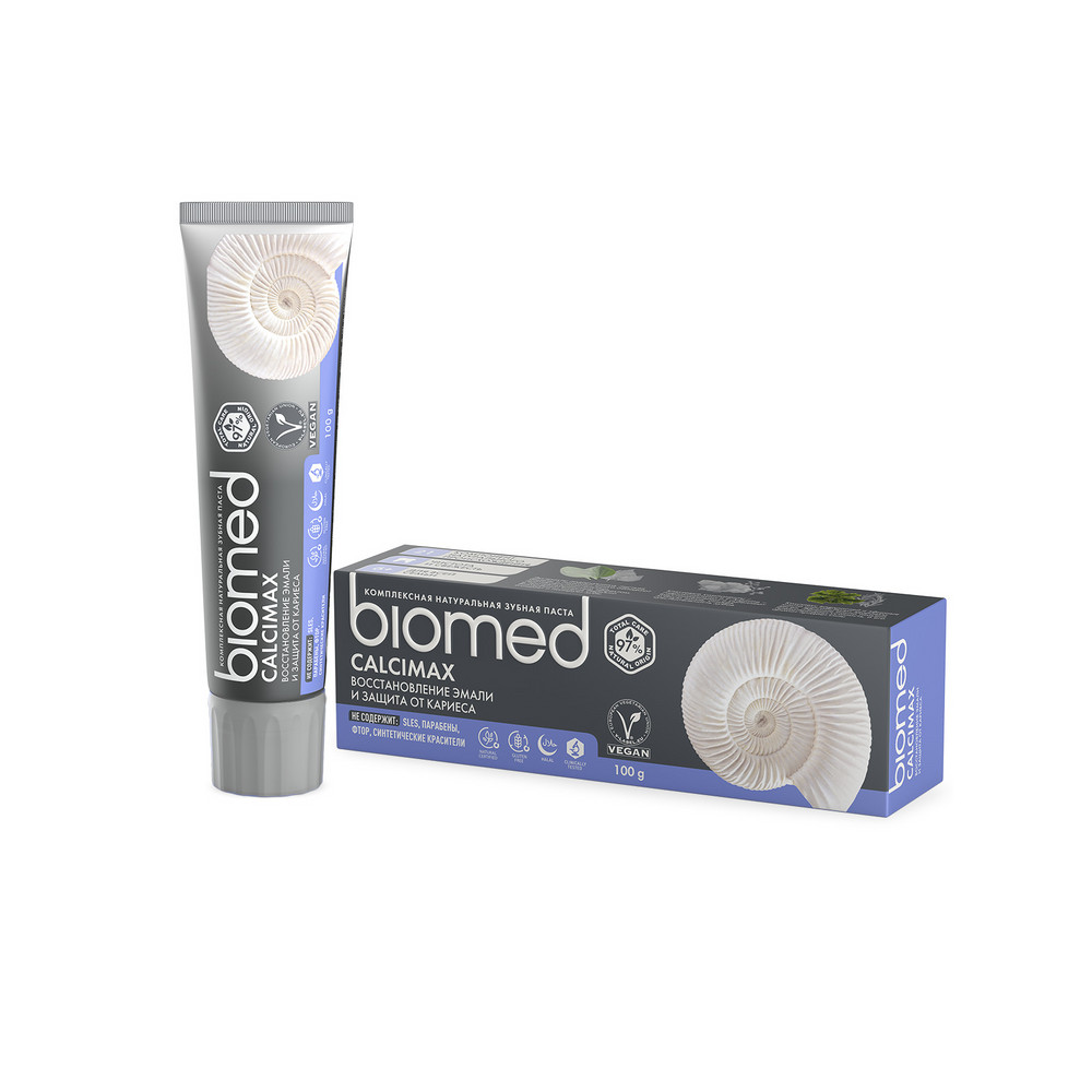 Зубная паста Biomed Calcimax 100 мл антибактериальная отбеливающая зубная паста для чувствительной эмали biomed superwhite кокос 100 г