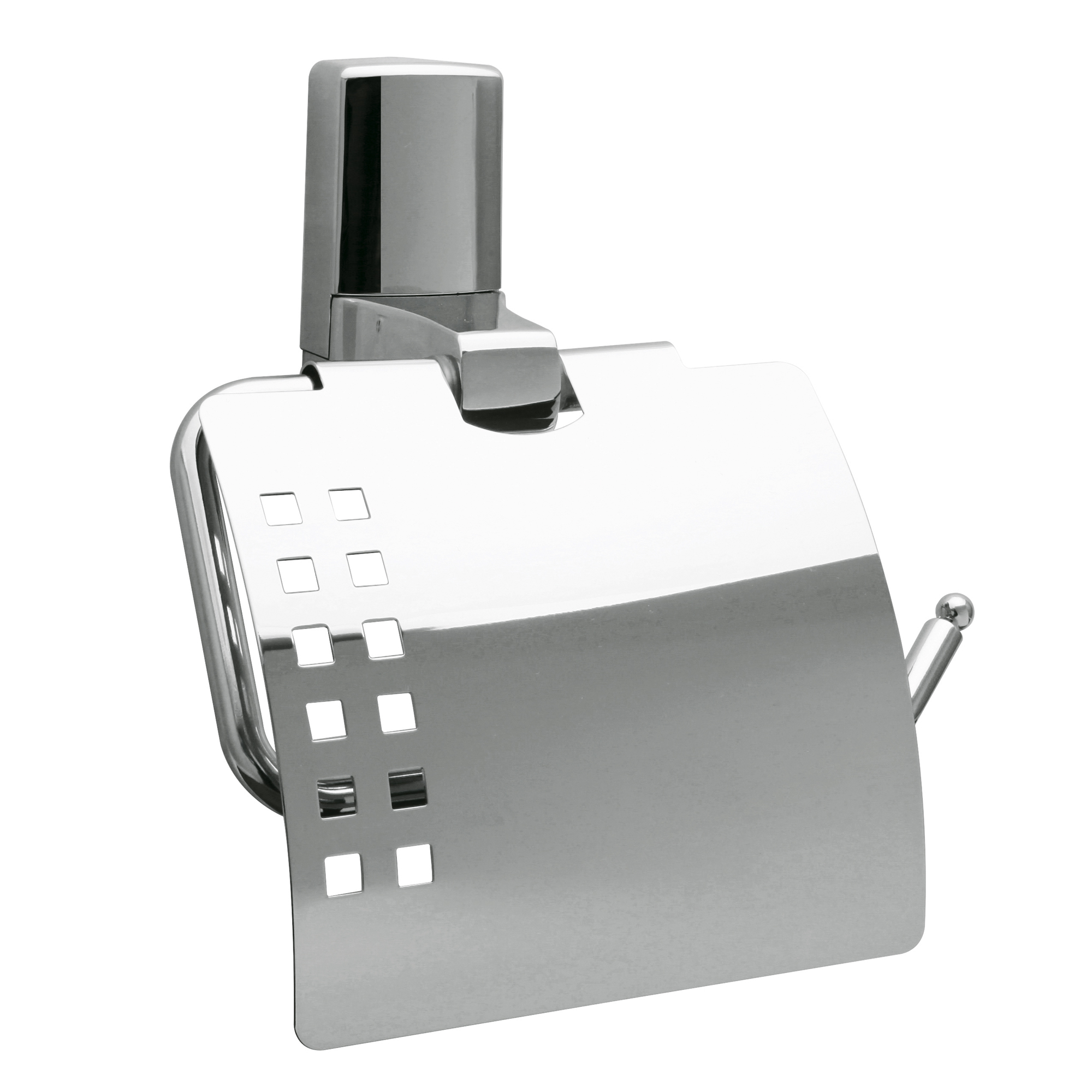 Держатель туалетной бумаги с крышкой WasserKraft серебряный (5025)