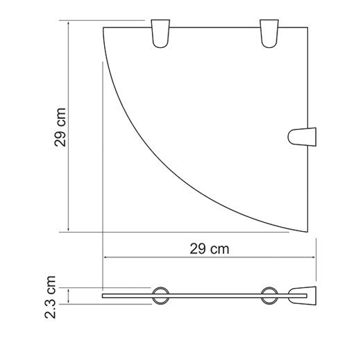 Полка стеклянная угловая  WasserKraft Вид№2