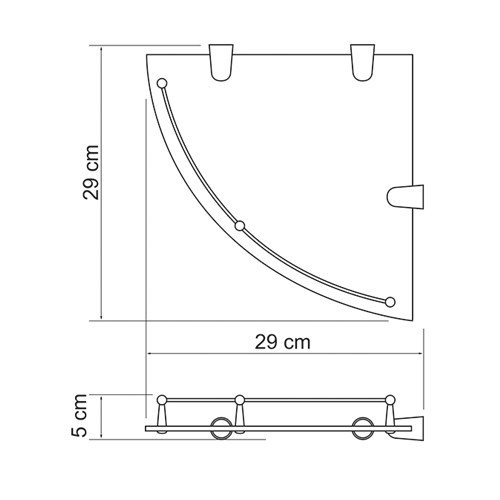 Полка стеклянная угловая с бортиком WasserKraft Вид№2